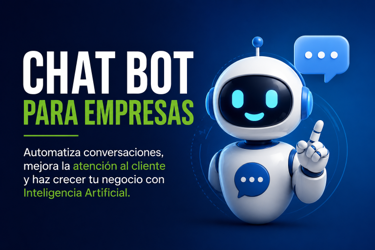 Robot de Inteligencia Artificial representando un chatbot para empresas que automatiza la atención al cliente y los procesos empresariales.